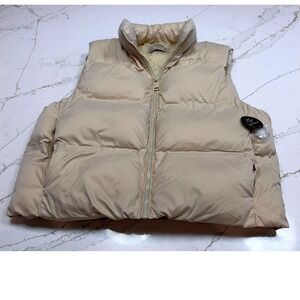 CISONO Padded Vest Khaki Lightweight Wind Resistant Cozy Size L NEW